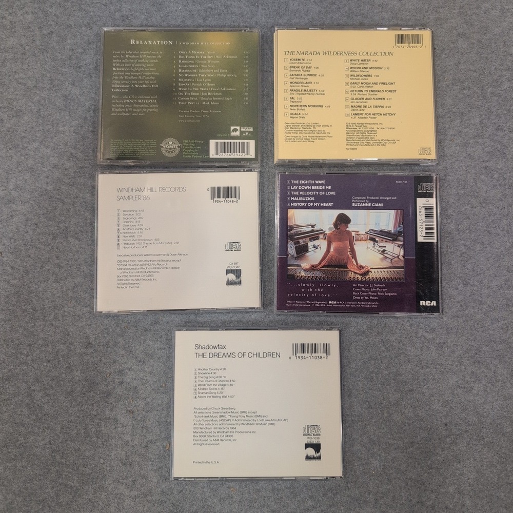 Windham Hill Narada New Age CD Lot Suzanne Ciani Shadowfax Sampler 5 Disc Set - Picture 2 of 2
